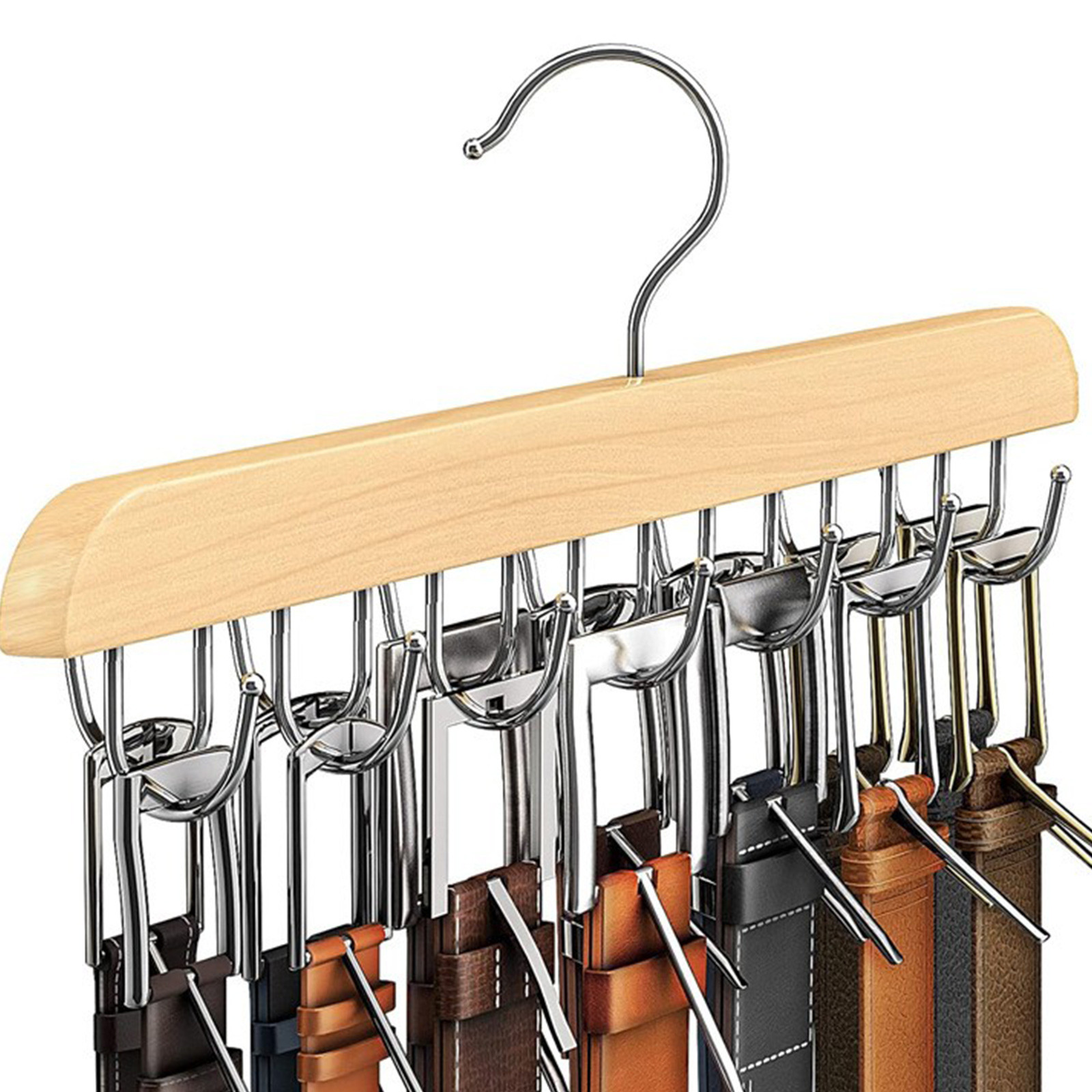 Men'S Accessories Organizer For Wardrobe - Drewniany stojak na paski damskie wieszaki