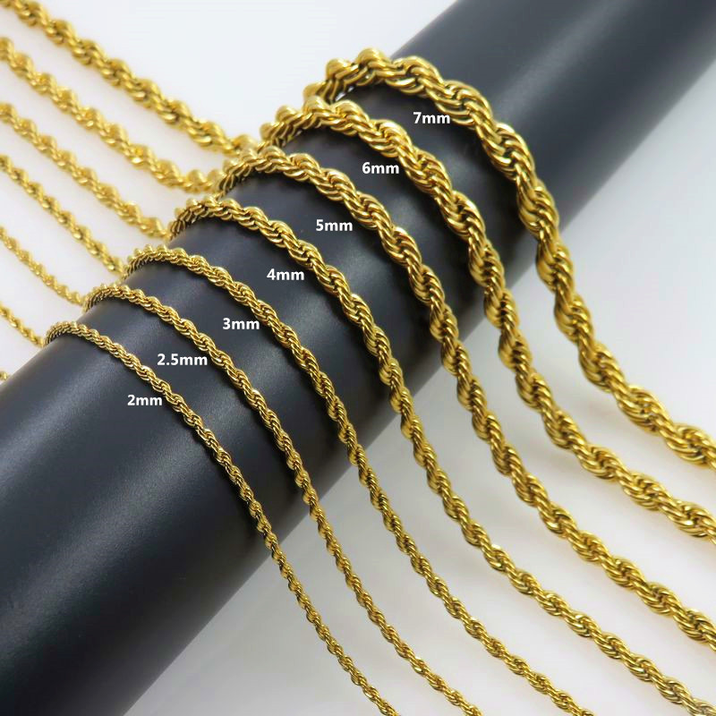 Men Accessories Neck Chain - Lina kręcona ze stali nierdzewnej długi