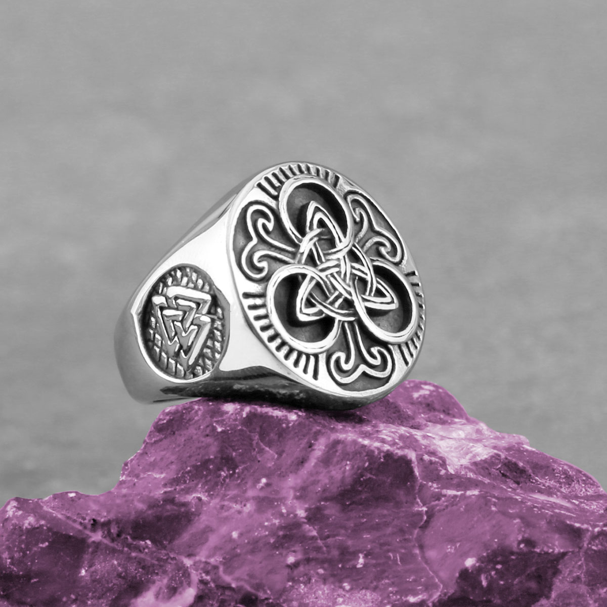 Men Accessories Wholesale - Stal nierdzewna Odin Trinity Rune Ring